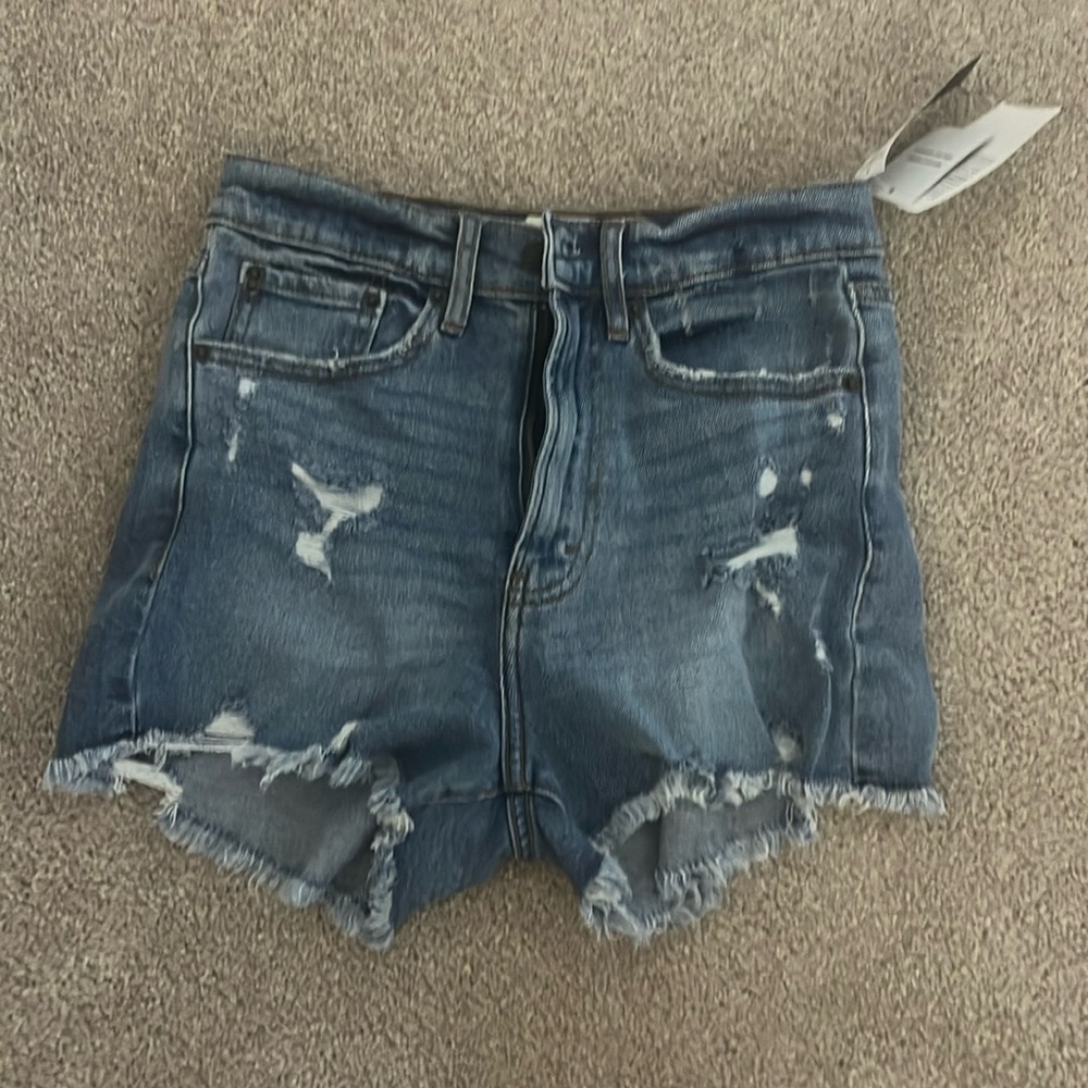 abercrombie and finch high rise denim shorts